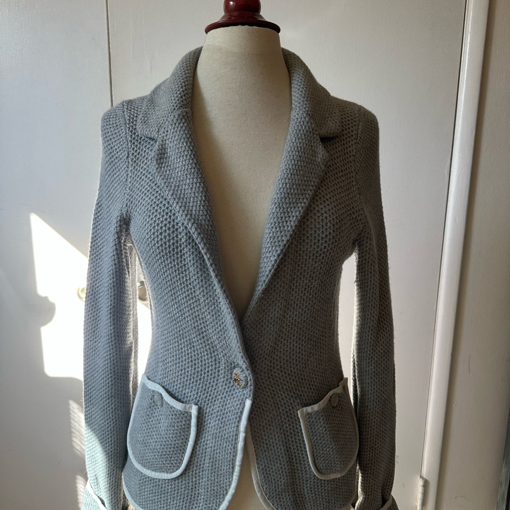 Moth Gray Textured Blazer